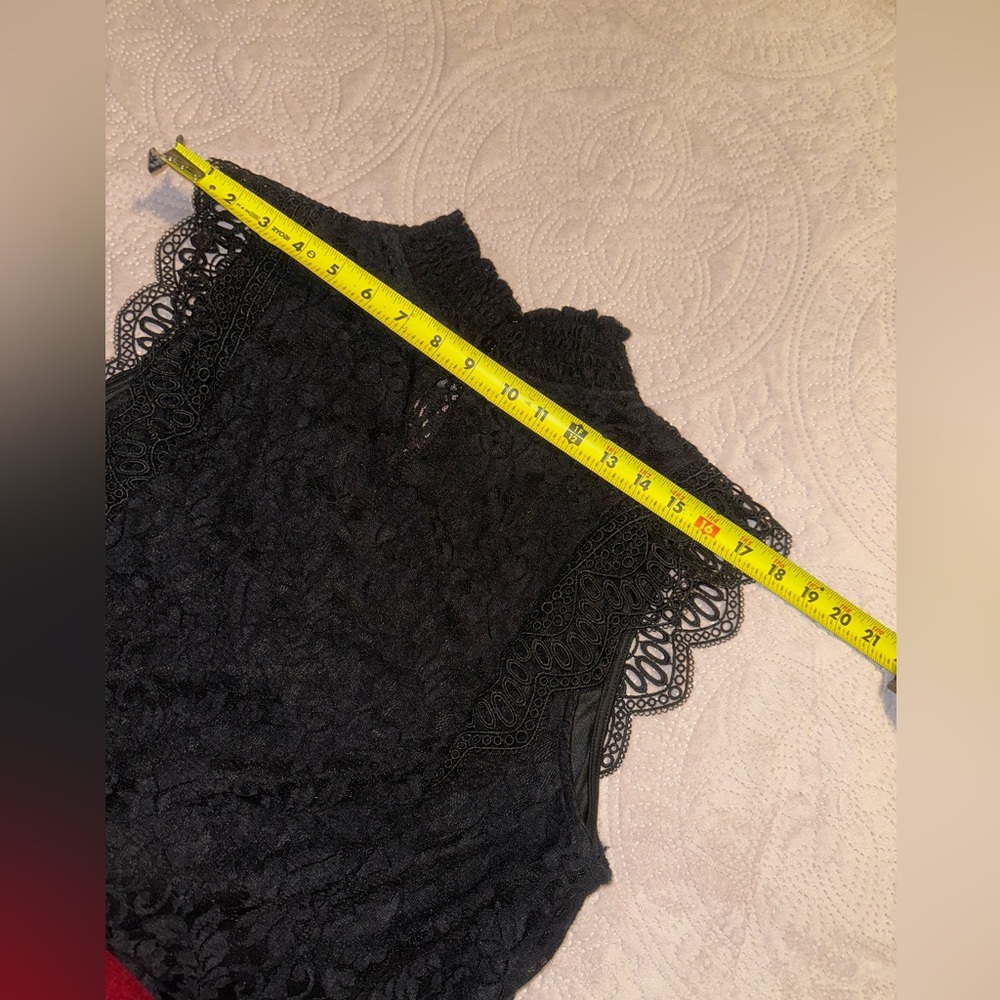 🔴Cable & Gauge Black Ruffled Lace Blouse Size XL - Picture 12 of 12